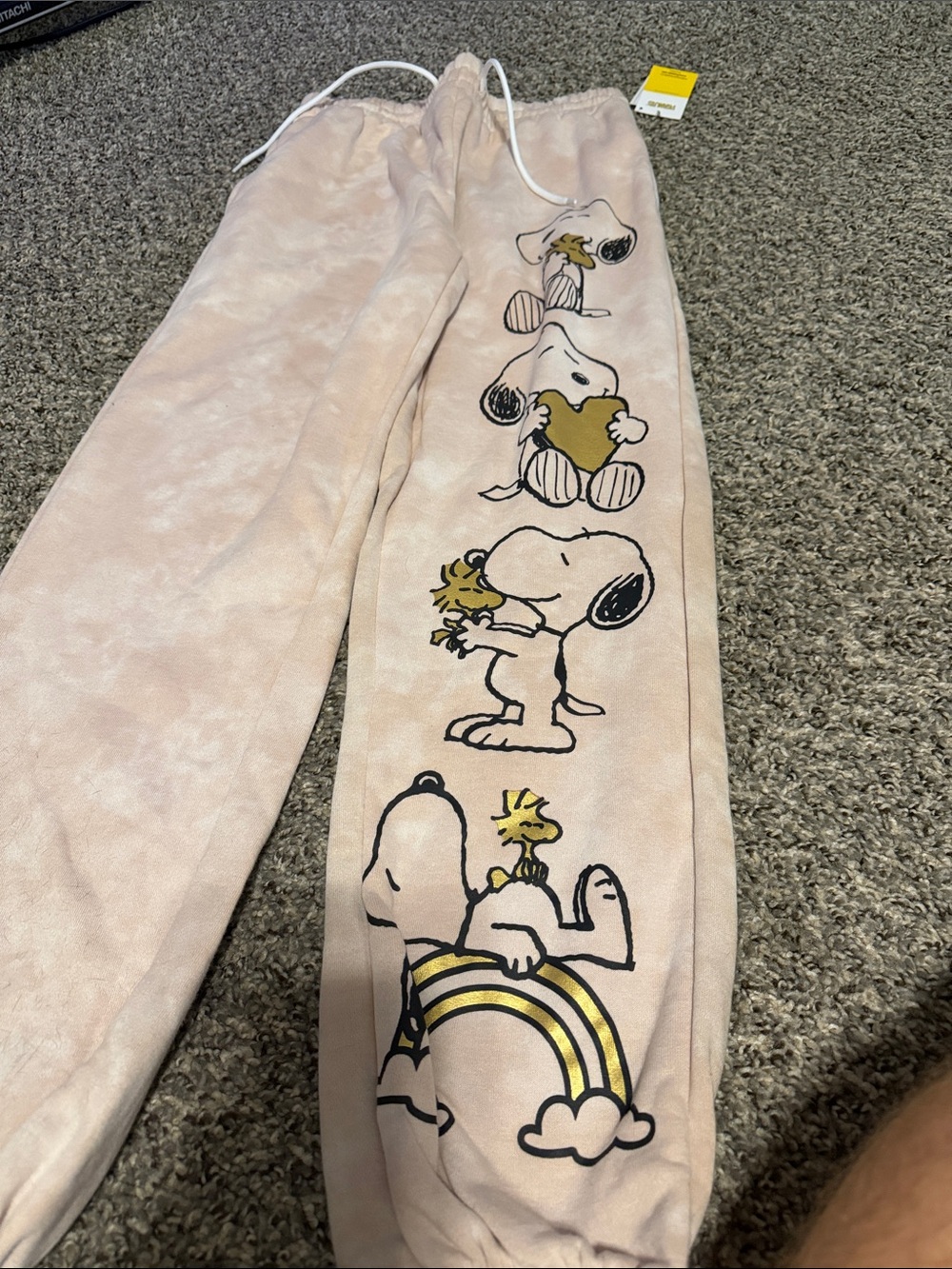 Peanuts Light Pink Snoopy & Woodstock Joggers